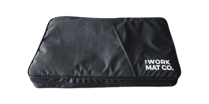 Large black canvas suitcase like carry case for the mats and pads